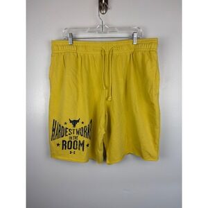 Under Armour Project Rock Hardest Worker In The Room Sweat Shorts Yellow XXL